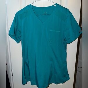 Women’s Med Couture Aqua V-Neck Medium Scrub Top & Medium Tall Pants